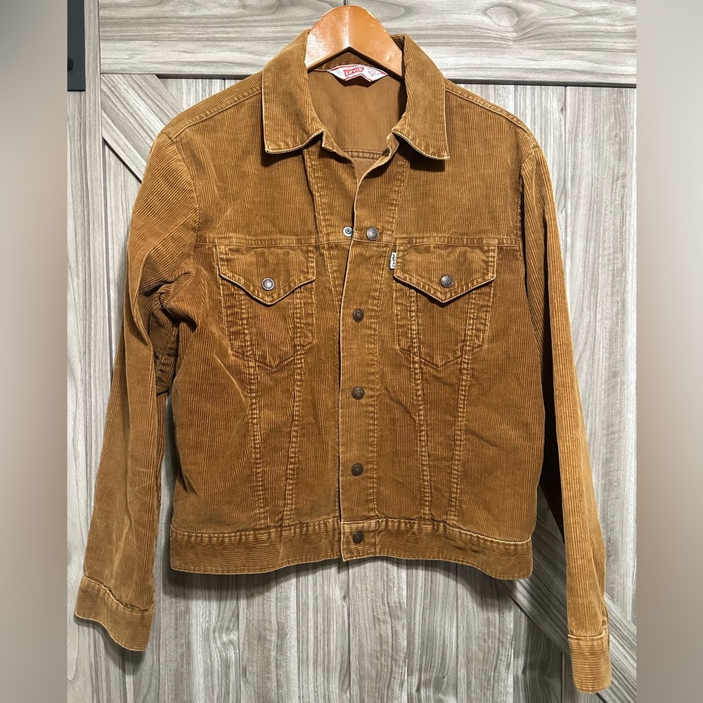 VNTG Levi’s Corduroy Trucker Jacket 70’s brown sz 42 Made In USA